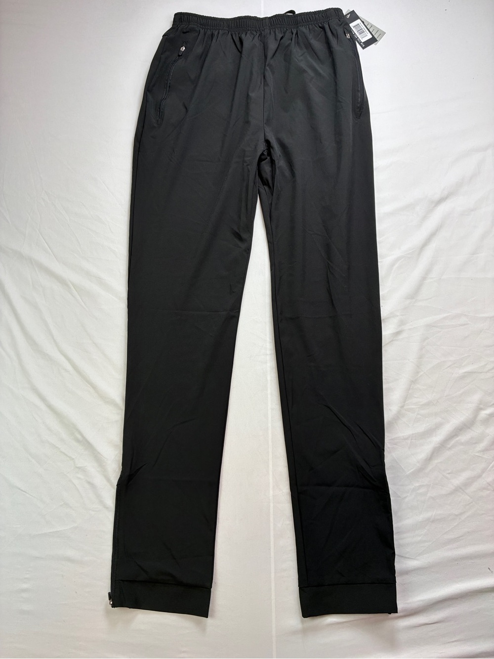 American Tall Small Tall Men's Black Athletic Tapered Jogger Elastic Waist Pants